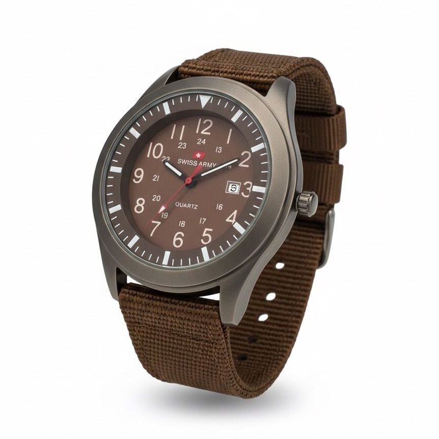 ساعت مچی مردانه خلبانی کاسیو با بند برزنتی...