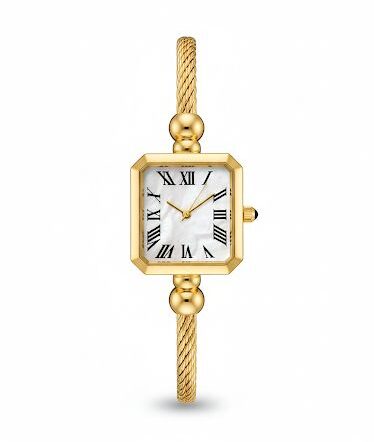 ساعت مچی زنانه دستبندی رزگلد صفحه سفید