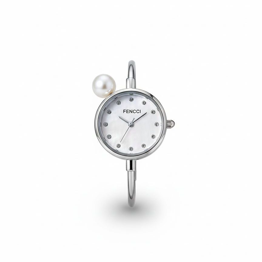 ساعت مچی زنانه دستبندی FENCCI بند نقره ای