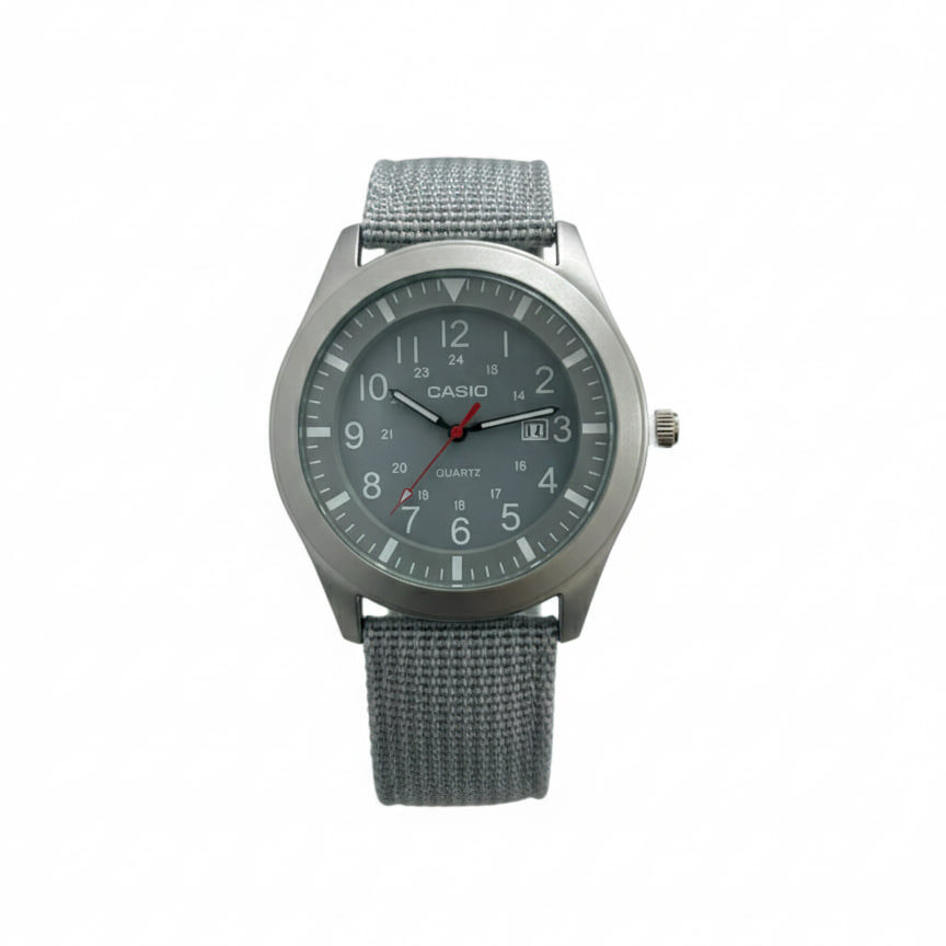 ساعت مچی مردانه خلبانی کاسیو با بند برزنتی...