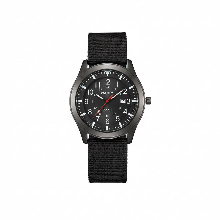 ساعت مچی مردانه خلبانی کاسیو با بند برزنتی...