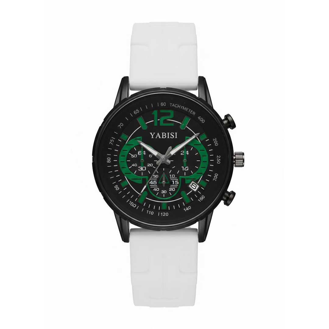 ساعت مچی مردانه YABISI صفحه مشکی سبز، بند...